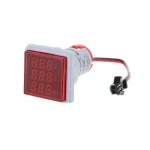 Volt+amper+frecventmetru 500Vac 100Aac 75Hz panou rosu 31x31mm