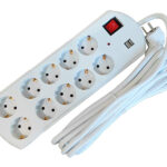 Prelungitor 10c 3m 2xUSB alb+intrerupator 3x2.5mmp