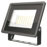 Proiector 50W LED alb 6500K slim negru IP65 HQ