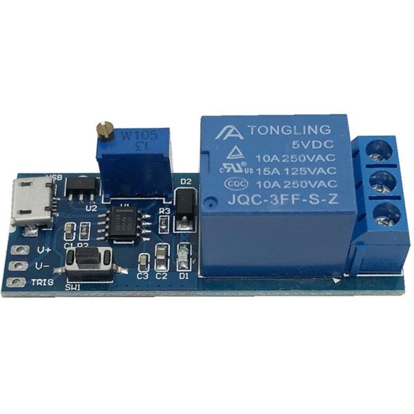 Releu timp 0s-24s 5Vdc 10A modul intarziere