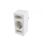 Triplu stecher 2euro+1schuko alb
