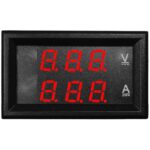 Volt+ampermetru 100Vdc 10Adc rosu