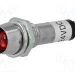 Bec martor 24Vdc 10x37mm rosu metal concav