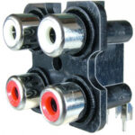 Mufa 4RCA mama plastic panou 90grd