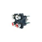 Mufa 4RCA mama plastic panou drept