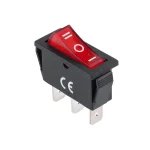 Intrerupator CR 34x31x14mm 15A 250Vac ON-OFF-ON rosu iluminat