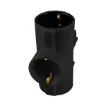 Triplu stecher schuko T negru