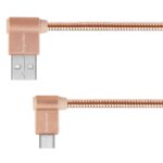 Cablu USB A 3.0-tip C 1m KM 90grd roz
