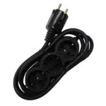 Prelungitor 6c 2m negru 3x1.5mm cauciucat bachelita