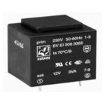 Traf 12Vac 250mA 3VA PCB capsulat