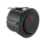 Intrerupator CR 20.2mm 20A 14Vdc negru LED rosu
