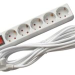 Prelungitor 5c 3m alb+intrerupator 3x1.5mm