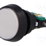 Buton fr rotund 44fi24.5mm alb iluminat 12Vdc