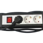 Prelungitor 3c 3m alb-negru+intrerupator 3x1.5mmp HQ
