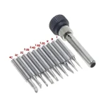 Varf ciocan Gordak set 10buc argintiu cu teaca
